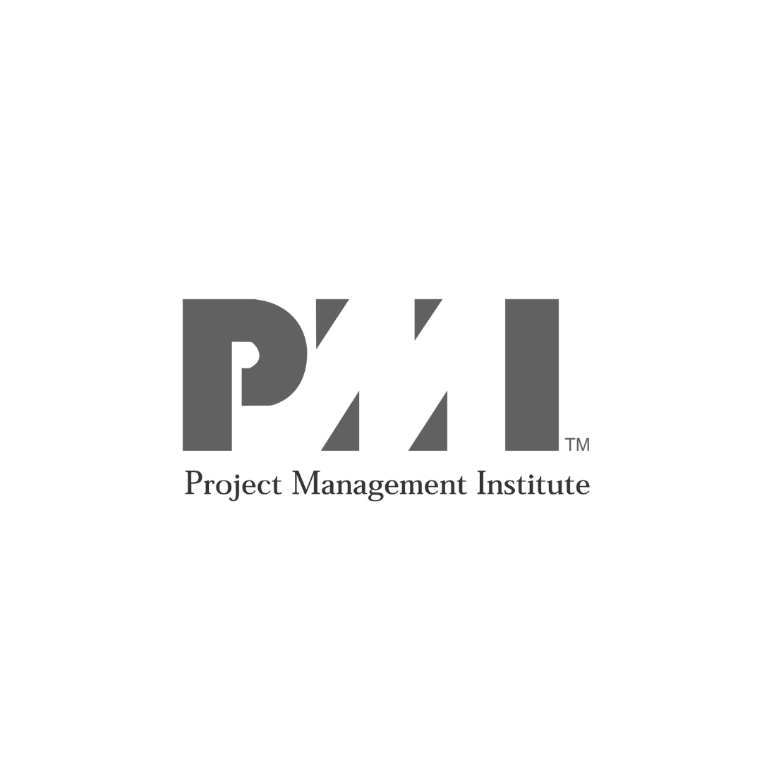 The project management institute logo on a black background.